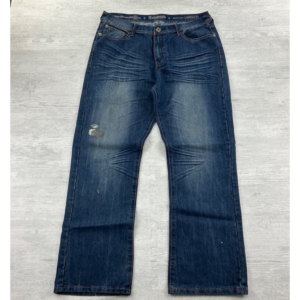 Vintage Y2K Departed Jeans Size 38x32 Blue Bootcut Dark Wash Denim Baggy‎ Skater